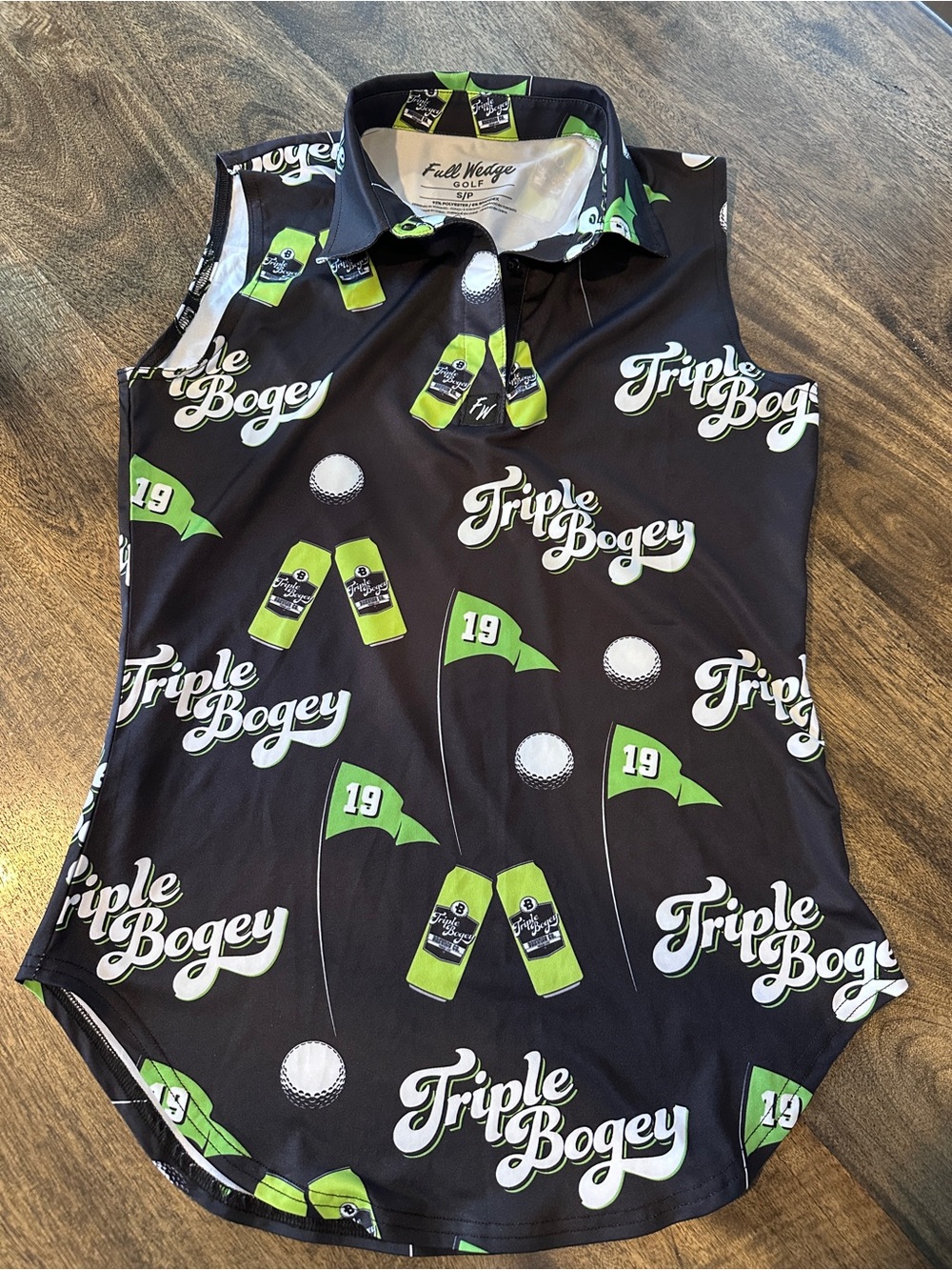 Full Wedge Ladies Sleeveless Golf Shirt small